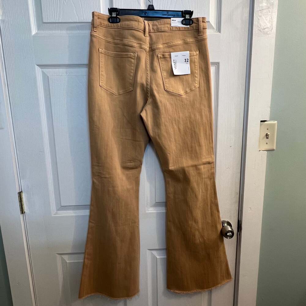 Vervet Bella High-rise Flare Size 32 Tan Women's Jeans Los Angeles Distress NWT - Picture 9 of 10